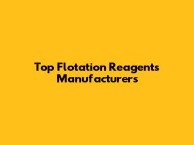 Top Flotation Reagents Manufacturers